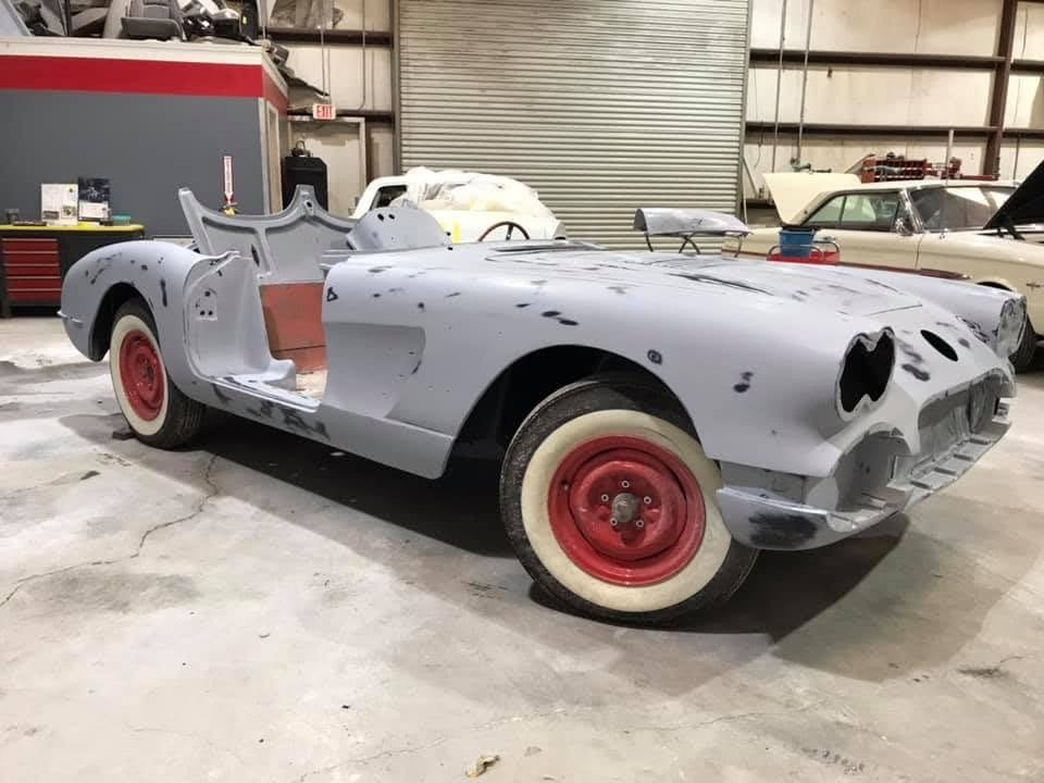 Before: Corvette in primer