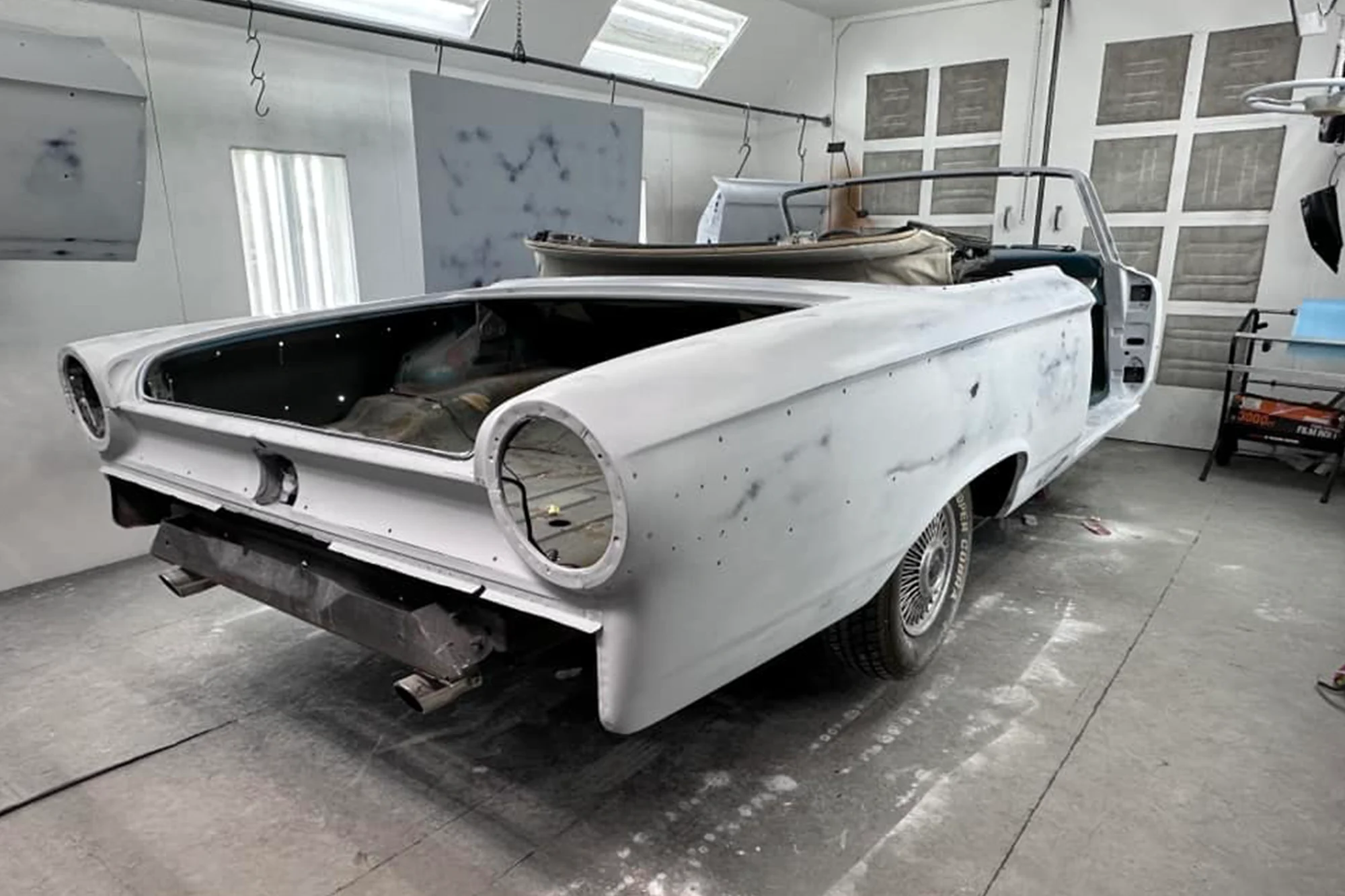 Before: car body in primer